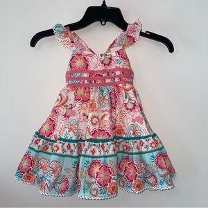 Shabby Chic Eyelet Trim Tiered Dress Size 18 Months